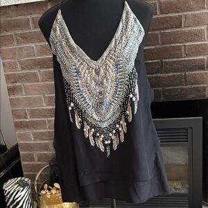 Camilla Silk Beaded Embellished Camisole Tank